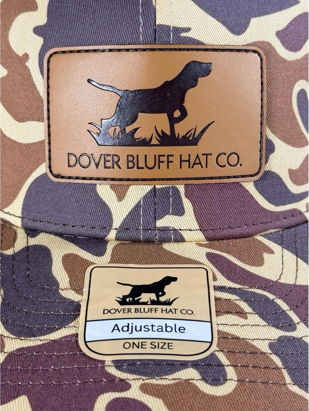 NWT Dover Bluff Hat Co Camo Trucker Hat Cap Adjustable Pointer Hunting Dog Patch - Picture 6 of 8